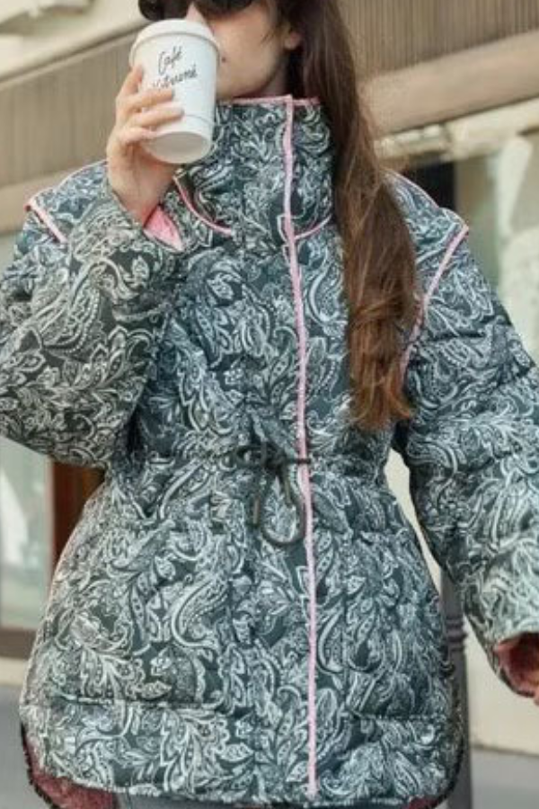 Mune | and Casual Loose Cotton Printed Long Sleeve Jacket