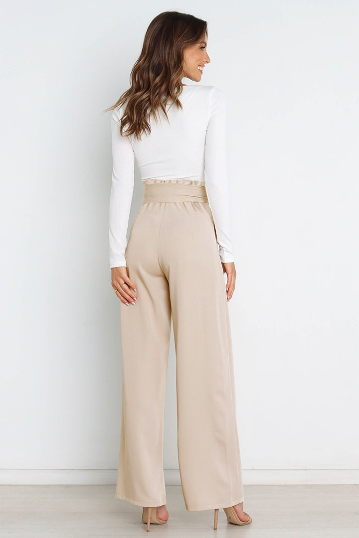 Mune Fashion | High Waist Paperbag Pants with Bow Detail