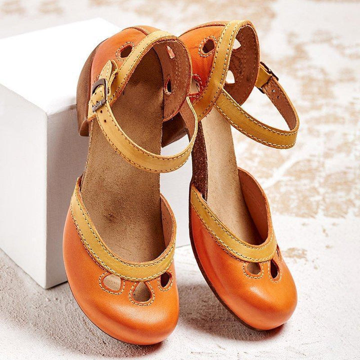 Orthopedic sandals with low heel