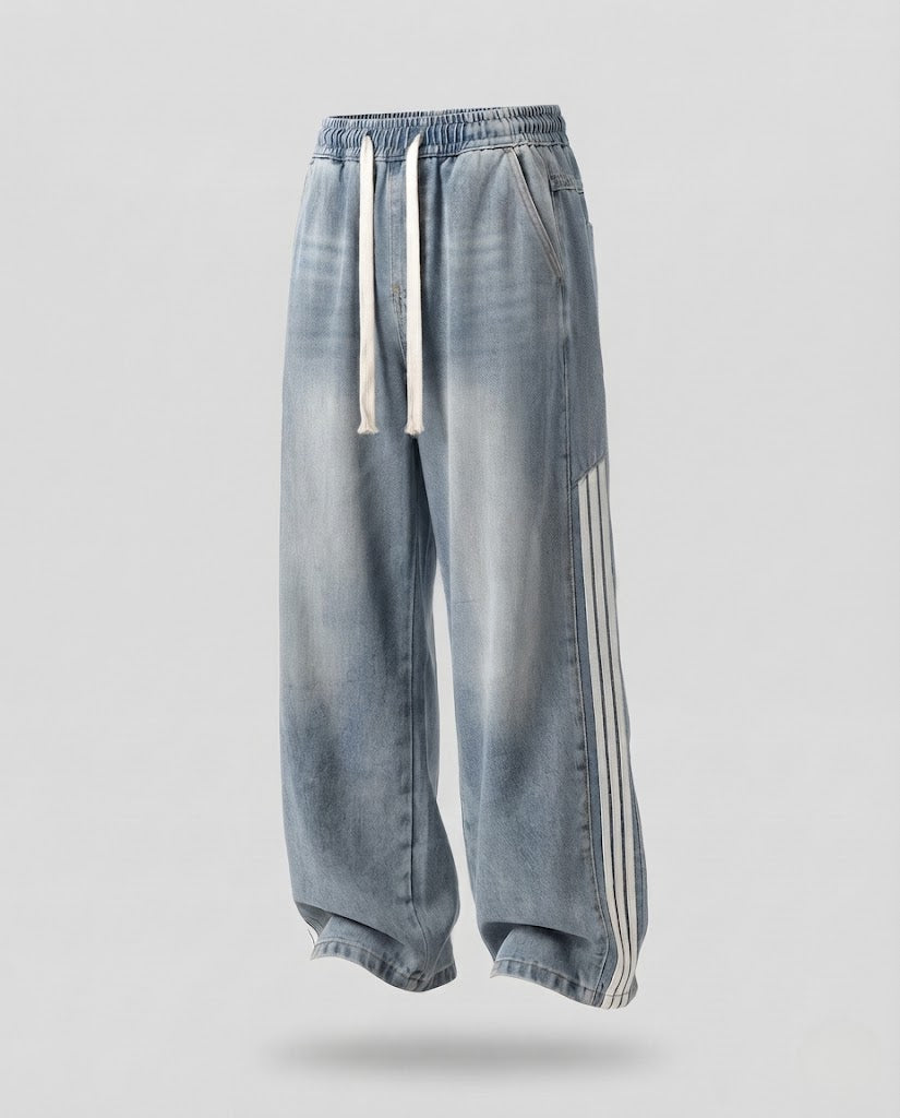 Women's Loose-Fit Jogging Pants with Side Stripes Mune Fashion