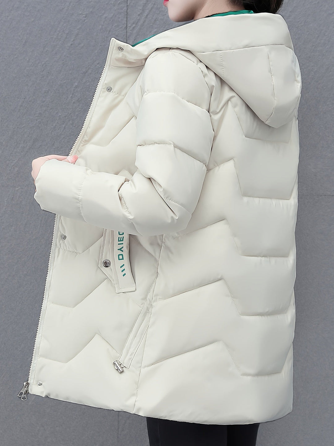 Mune | Long, casual women's down jacket with hood