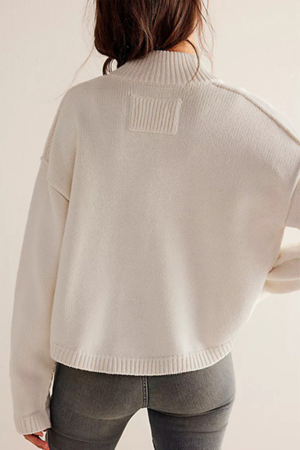 Mune | Jacket Stand Collar Solid Color Cardigan Pullover
