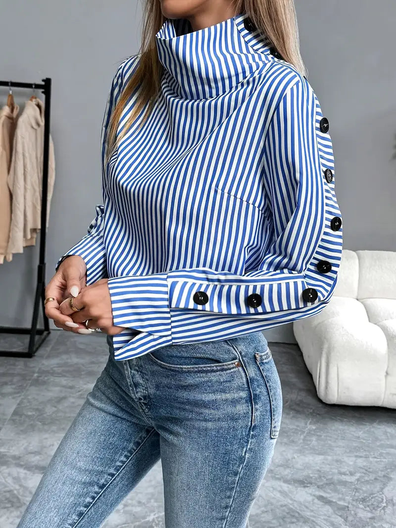 Mune Fashion | Stylish Striped Cotton Blouse