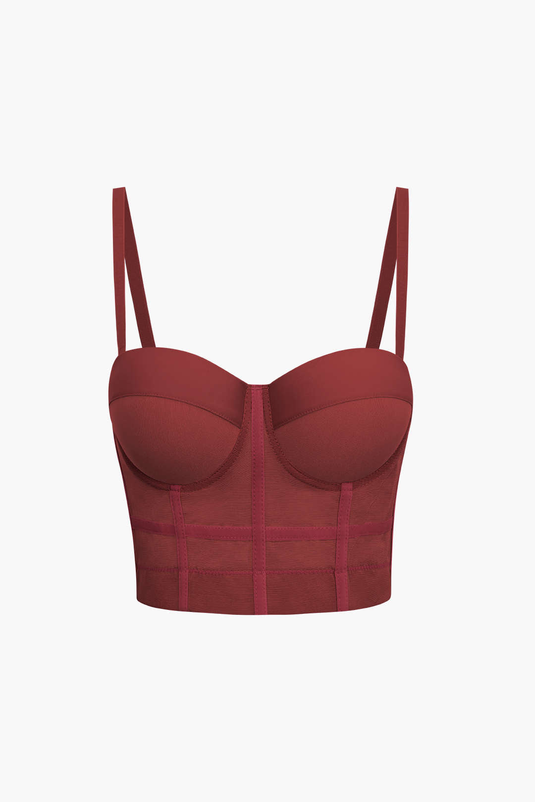 Bustier top made of mesh fabric with underwire