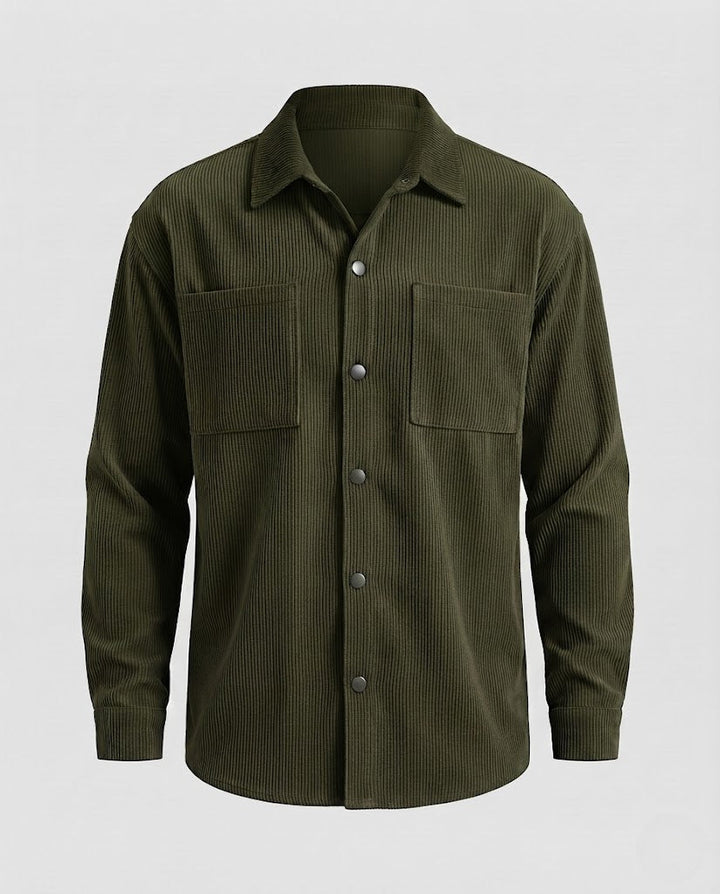 Men's cord overshirt with snap buttons, oversized fit and chest pockets Mune Fashion