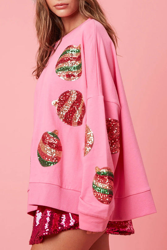 Mune | Christmas Egg Sequin Casual Long Sleeve Sweatshirt