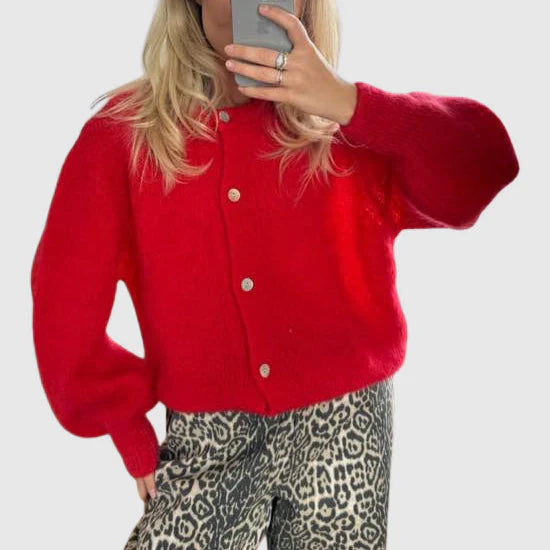 Mune | Women's Cashmere Cardigan with Round Neck and Button Closure