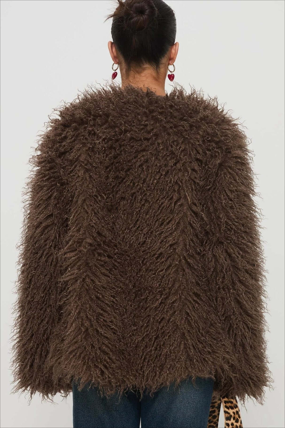 Mune | Fluffy Brown Faux Fur Oversized Jacket