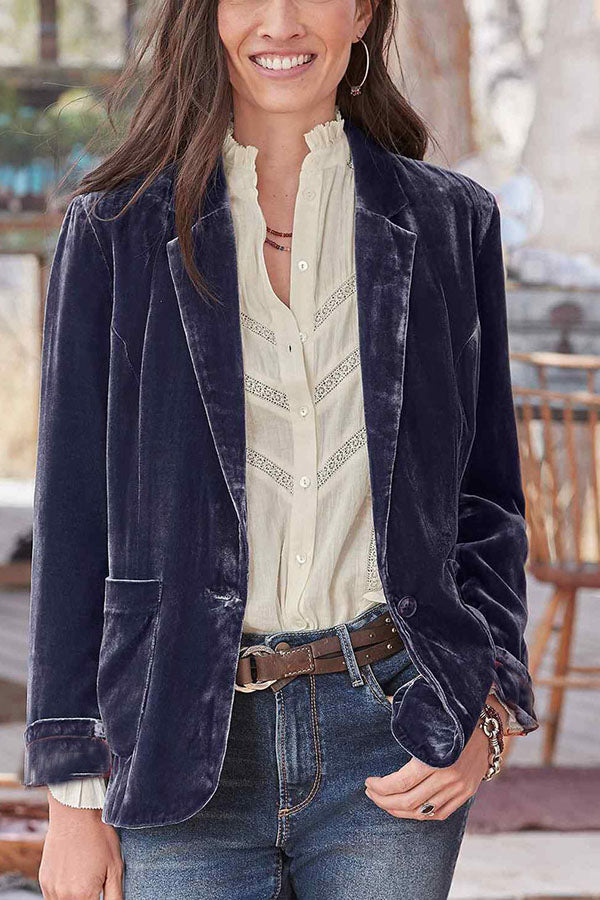Mune | Velvet Cropped Top Small Blazer