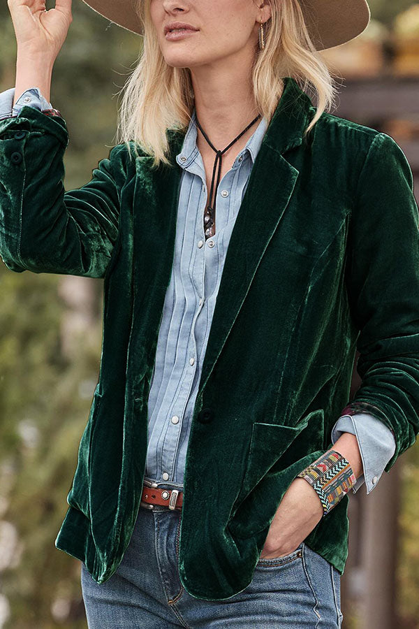 Mune | Velvet Cropped Top Small Blazer
