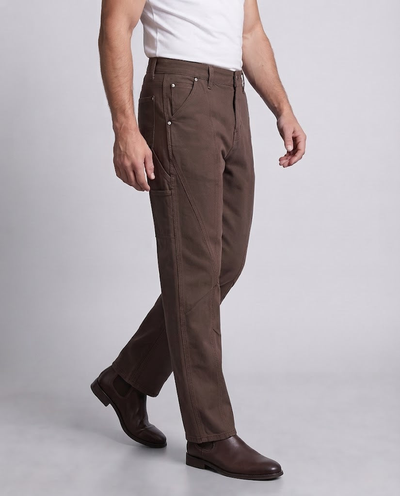 Men's carpenter pants made of sturdy cotton twill with a wide leg Mune Fashion
