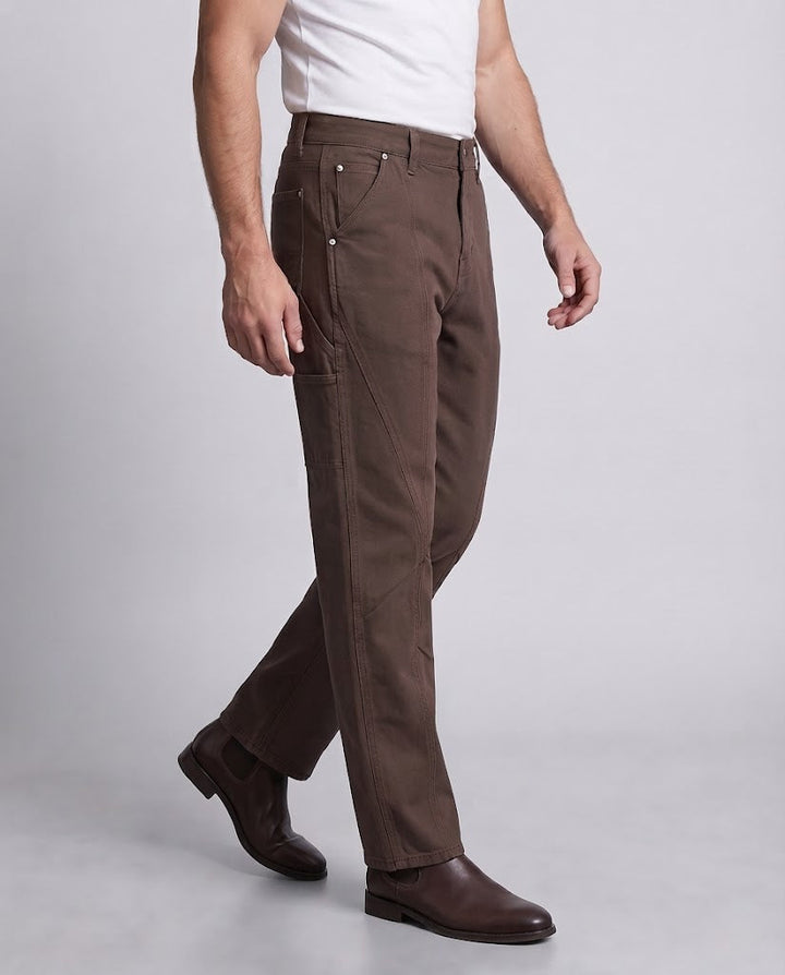 Men's carpenter pants made of sturdy cotton twill with a wide leg Mune Fashion