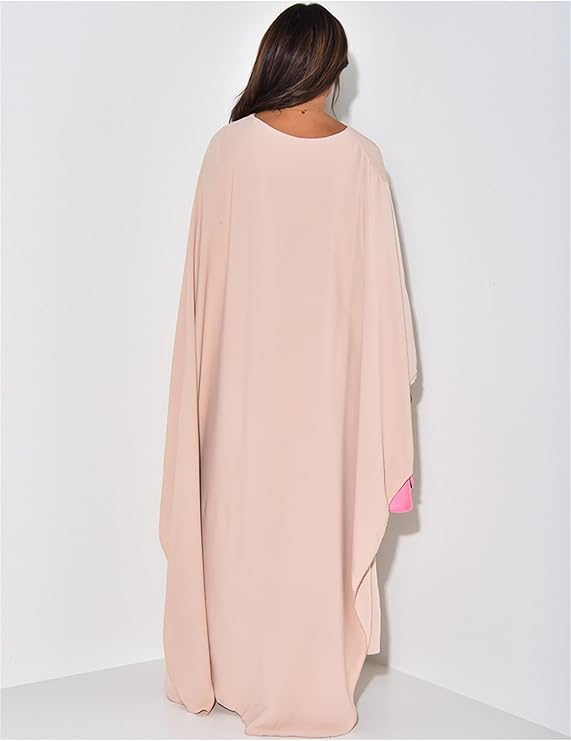 Mune | Elegant Maxi Dress with Round Neckline & Wide Sleeves – Women's Evening Dress with High Waist Long Dress for Festive Occasions