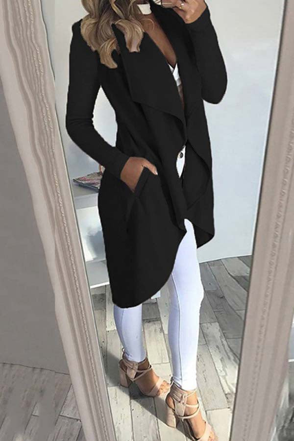 Mune | Solid Color Revers Slim Long Windbreaker Jacket