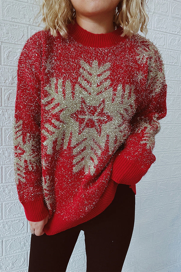Mune | Christmas Pattern Knitted Round Neck Long Sleeve Sweater