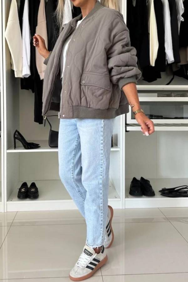 Mune | Collar Snap Down Long Sleeve Jacket