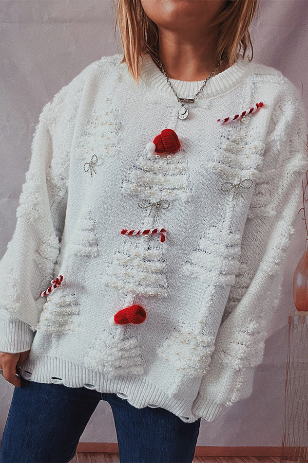 Mune | Christmas Pattern Knitted Round Neck Long Sleeve Sweater