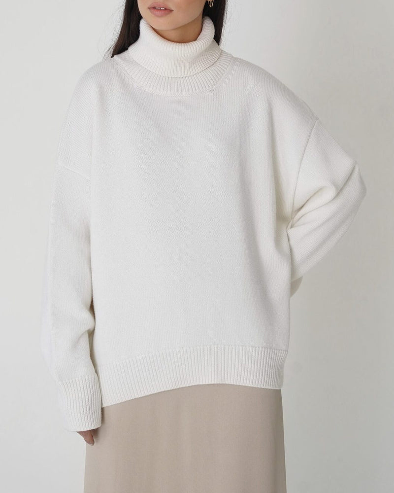 Mune | Elegant Oversized Women's Turtleneck Sweater Made Of Cotton