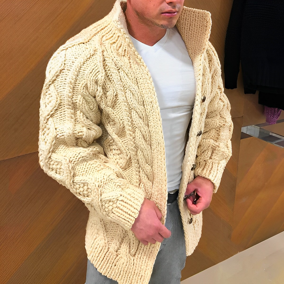 Mune | Knit pullover with twisted pattern
