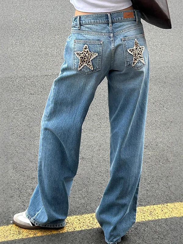 Mune | Retro Leopard Print Star Boyfriend Jeans