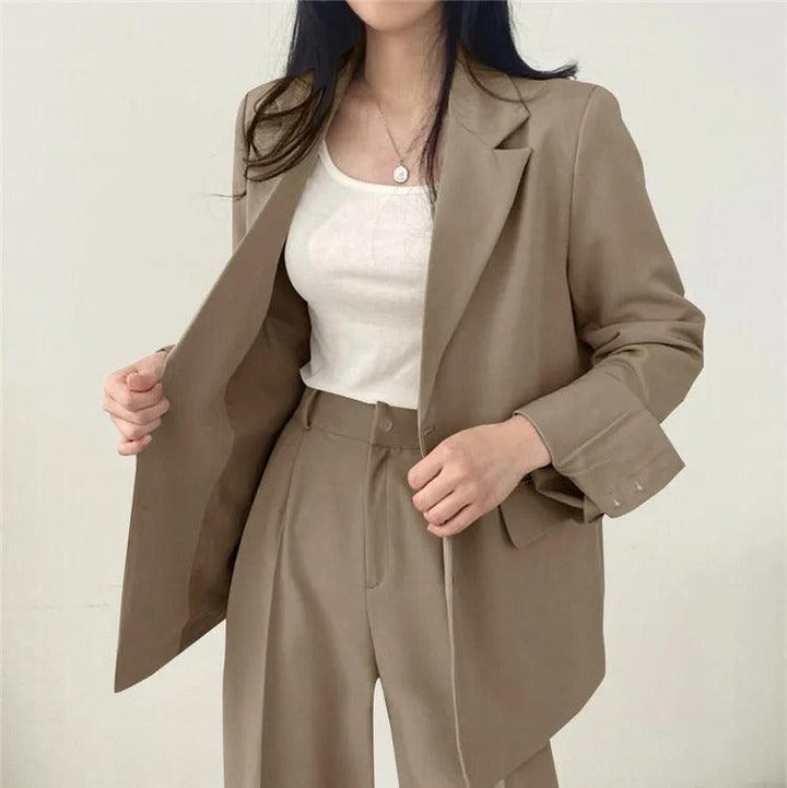 Women’s Tailored Suit Set with Long Blazer