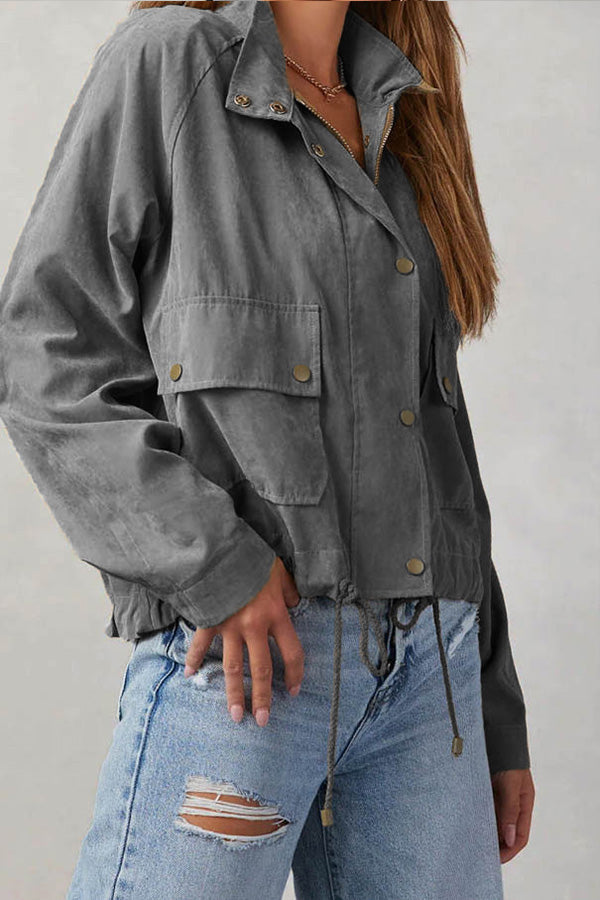 Mune | Checked Lapel Double-Button Two-Pocket Midi Jacket
