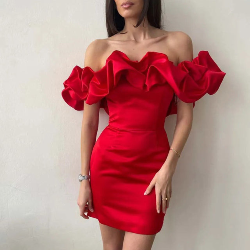 Mune Fashion  | Women Wedding Guest Ruffle Mini Dress