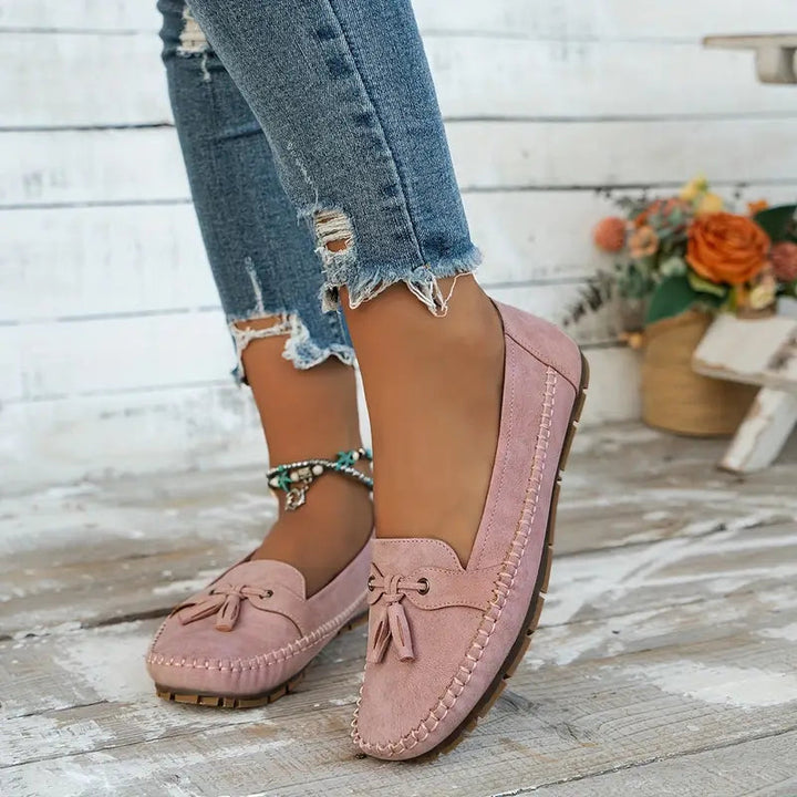 Mune Fashion | Classic Suede Slippers with Tassel Detail for Women
