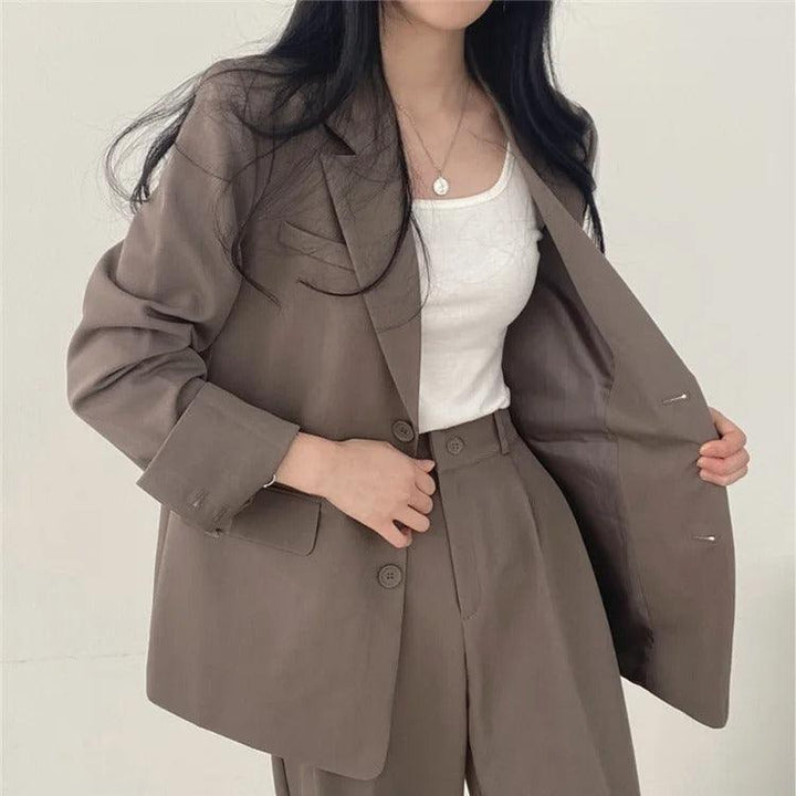 Women’s Tailored Suit Set with Long Blazer