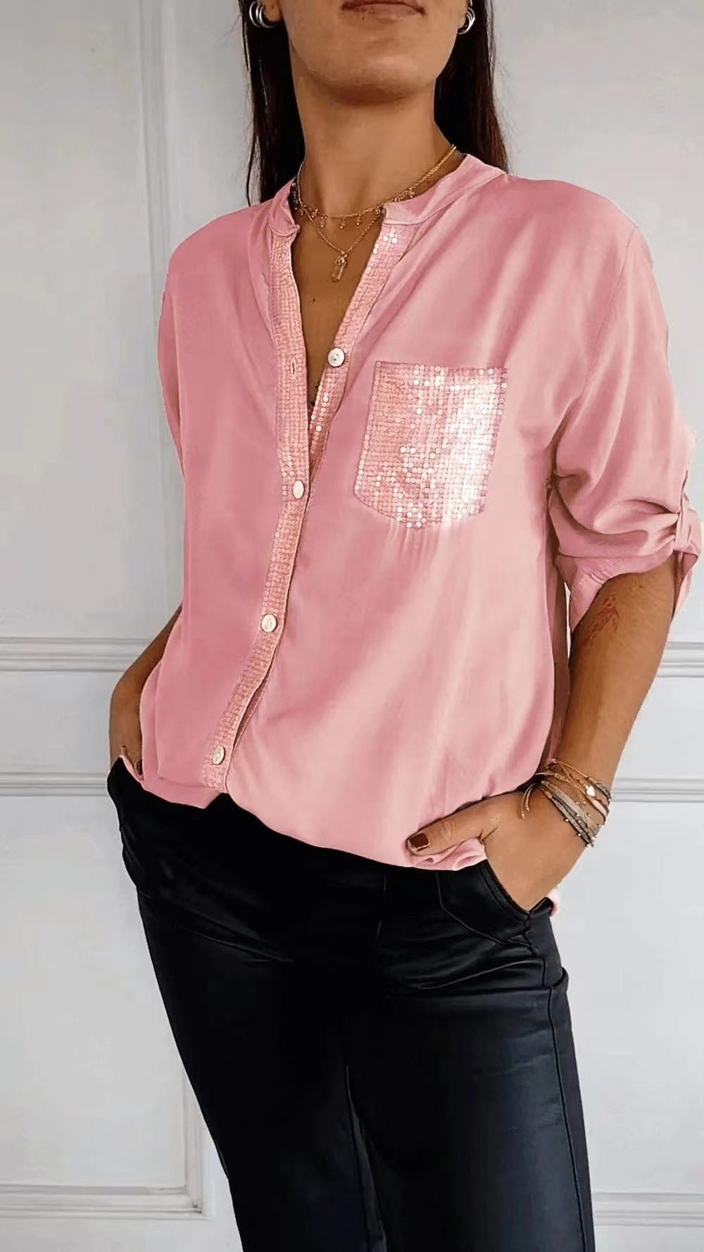 Mune | Glitter Blouse with Sequin Pocket