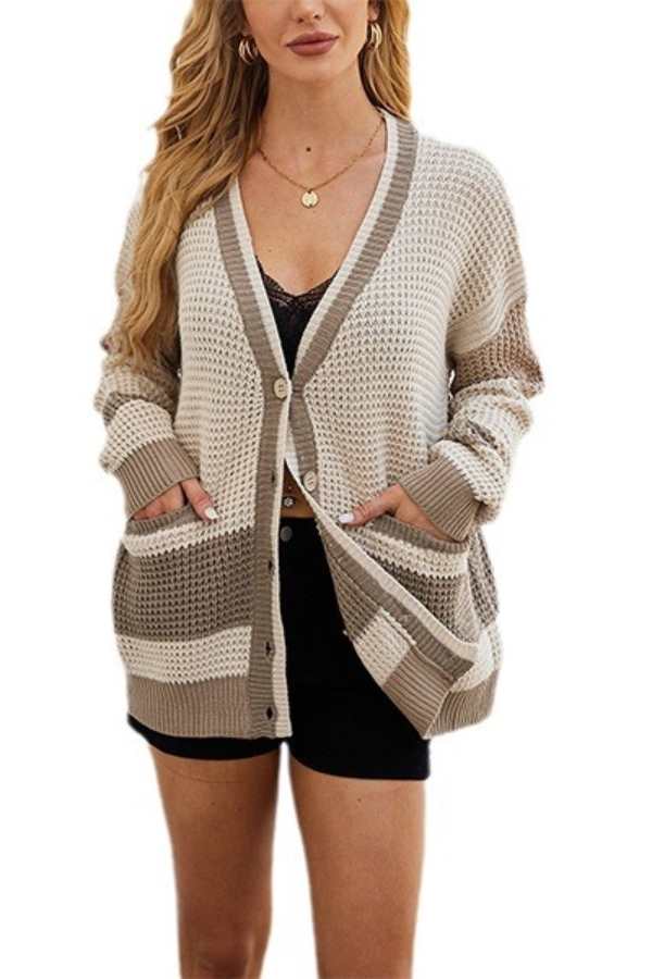 Mune | Jacket Oversized Pocket Colorblock Cardigan Pullover