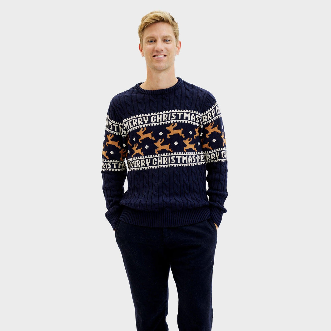 Mune | The elegant Christmas sweater Blue Men
