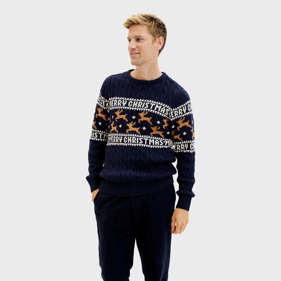 Mune | The elegant Christmas sweater Blue Men