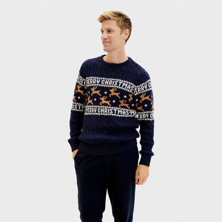 Mune | The elegant Christmas sweater Blue Men