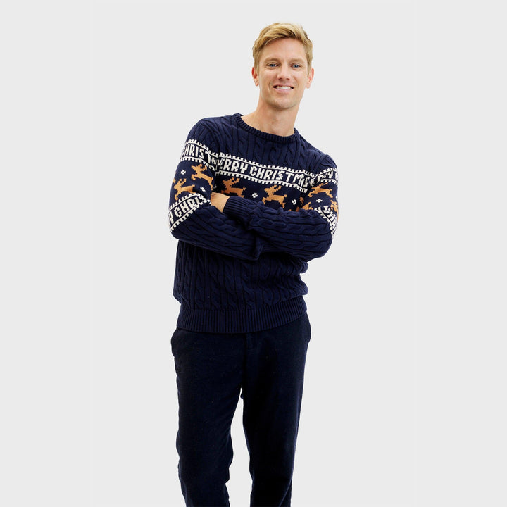 Mune | The elegant Christmas sweater Blue Men