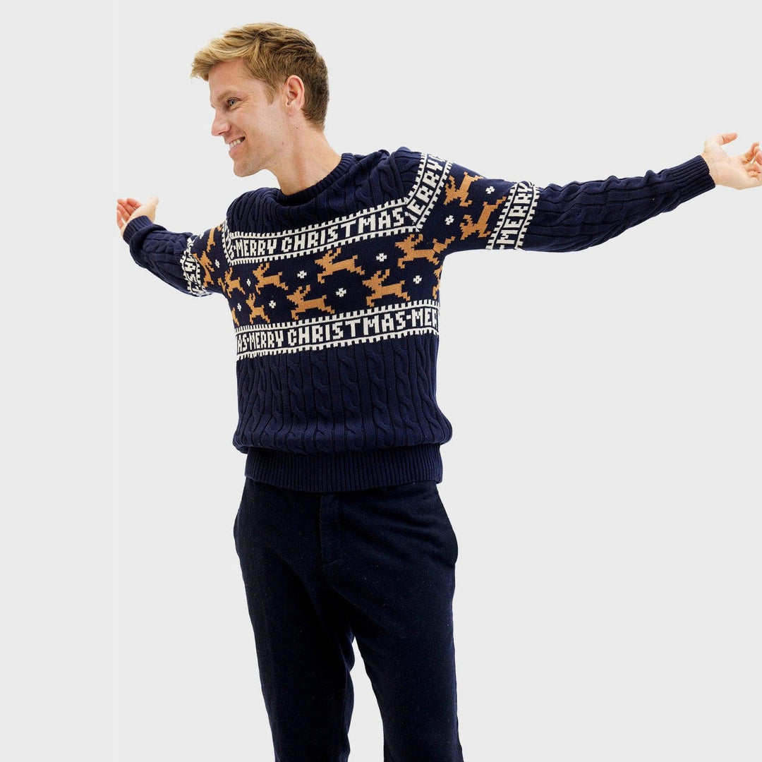 Mune | The elegant Christmas sweater Blue Men