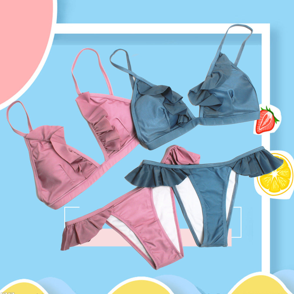 Women Ruffle Cut Triangle Bikini Mune Fashion