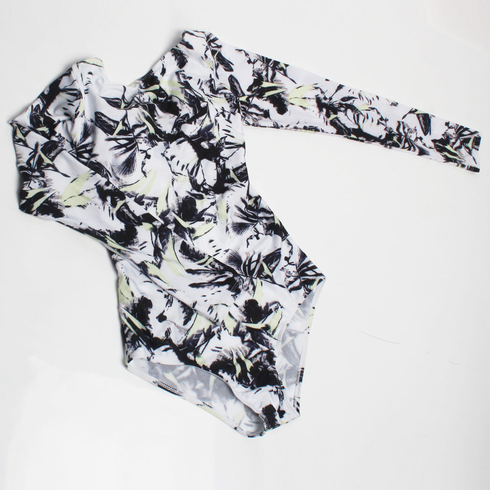 Ladies One-Piece Swimsuit with Long Sleeve and Pineapple Design Mune Fashion