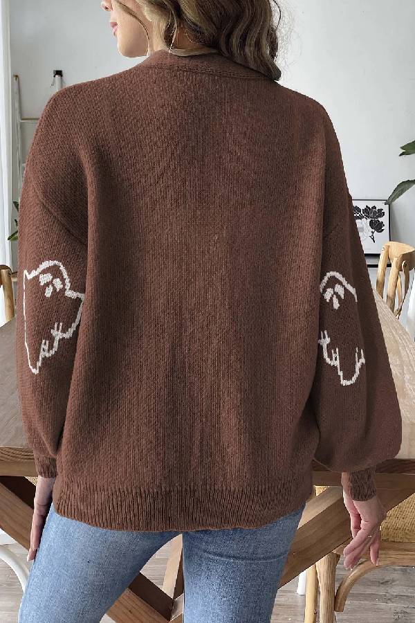 Mune | Loose Casual Cartoon Jacquard Jacket
