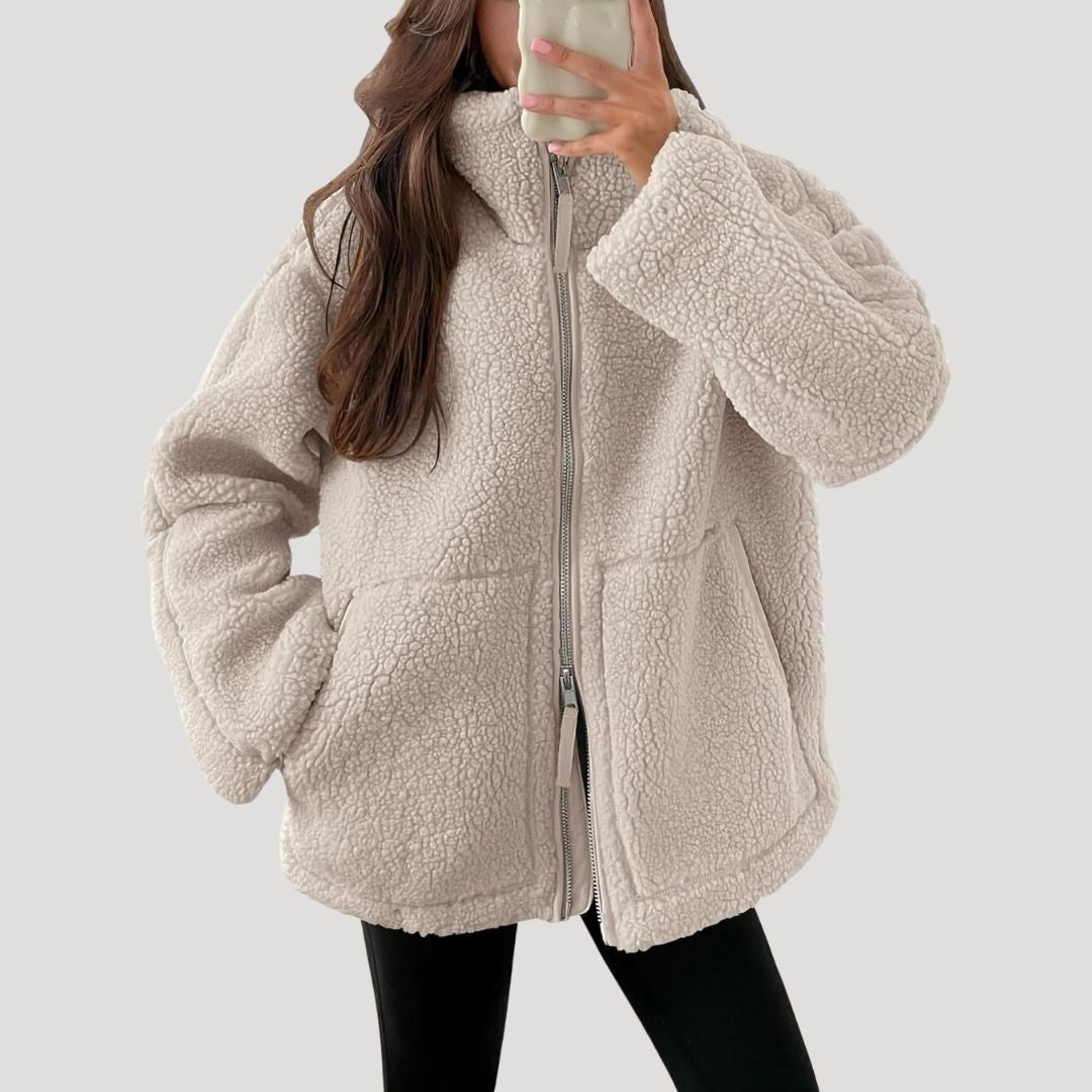 Mune | Women's Fleece Teddy Zip-Up Fluffy Winter Jacket