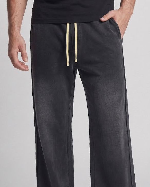 Men's Loose Lounge Jogging Pants with Deep Side Slits and Drawstring Mune Fashion