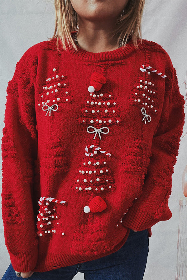Mune | Christmas Pattern Knitted Round Neck Long Sleeve Sweater