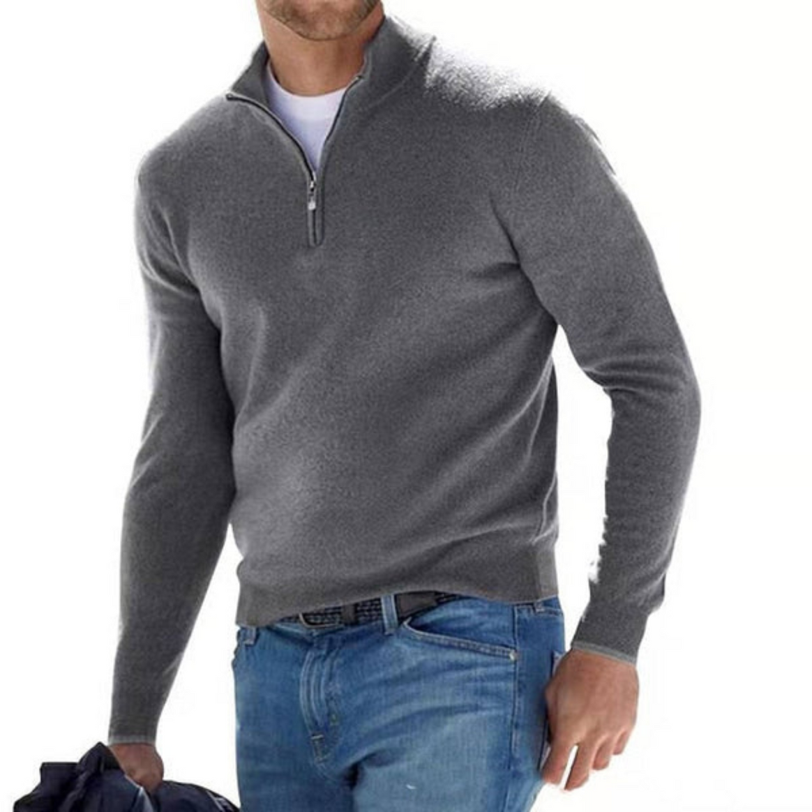 Mune | Merino V-Neck Sweater With Zipper