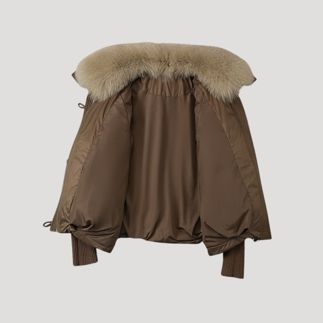 Mune | Women's Snowman Jacket Faux Fur Collar Winter Coat