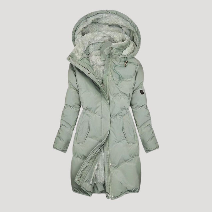 Mune | Women's long waterproof hooded coat made of faux fur for winter