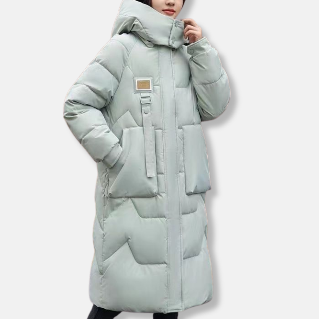 Mune | Plus Size Relaxed Fit Maxi Length High Collar with Hood