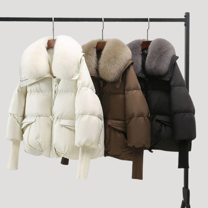 Mune | Women's Snowman Jacket Faux Fur Collar Winter Coat