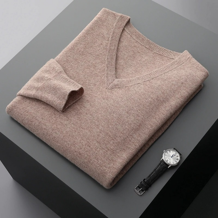 Mune | Cashmere Sweater Men V-Neck Soft Cashmere Knit Material