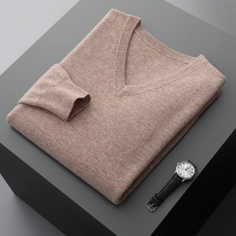 Mune | Cashmere Sweater Men V Neck Soft Cashmere Knit Material