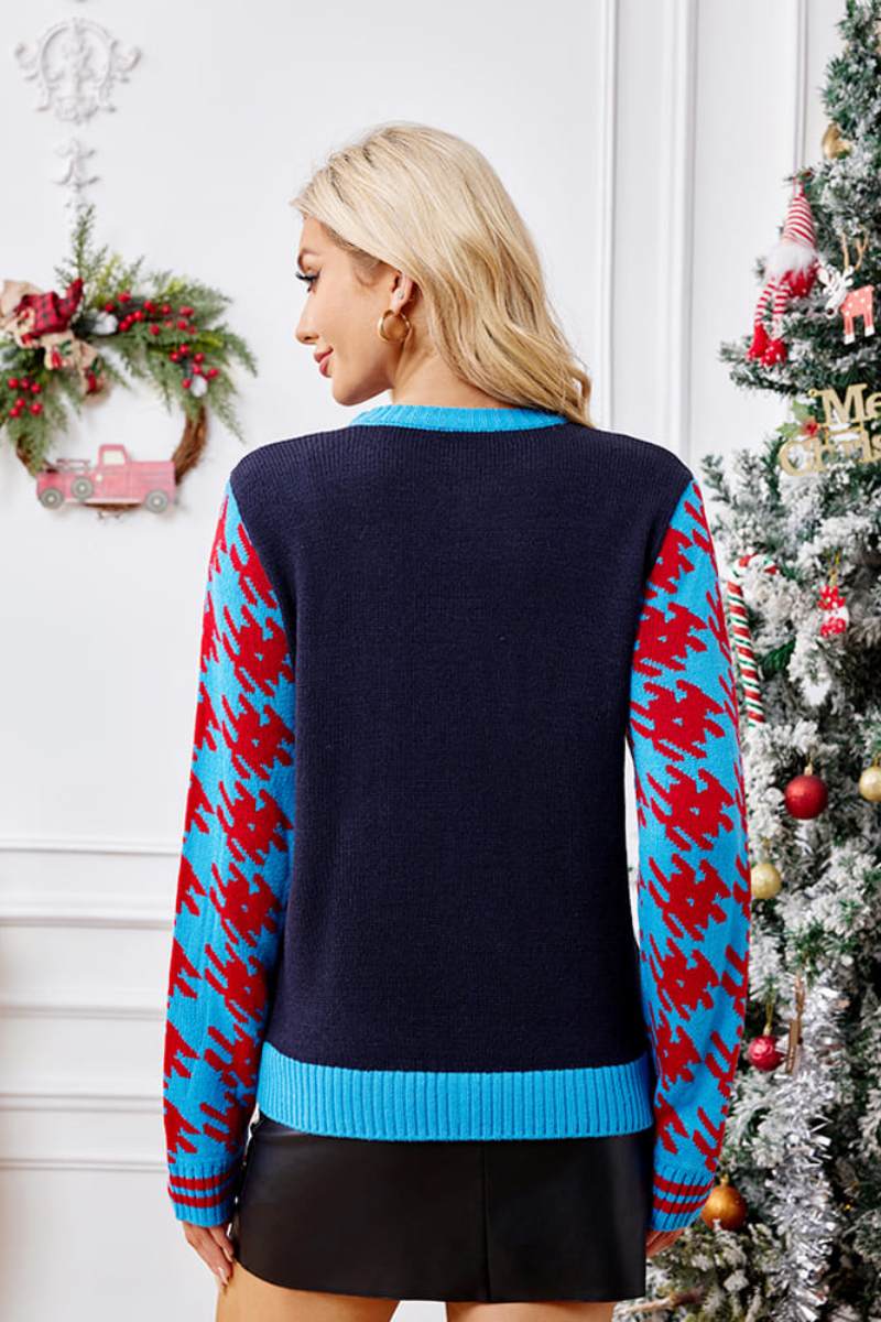 Mune | Casual Christmas Socks Embroidery Sweater